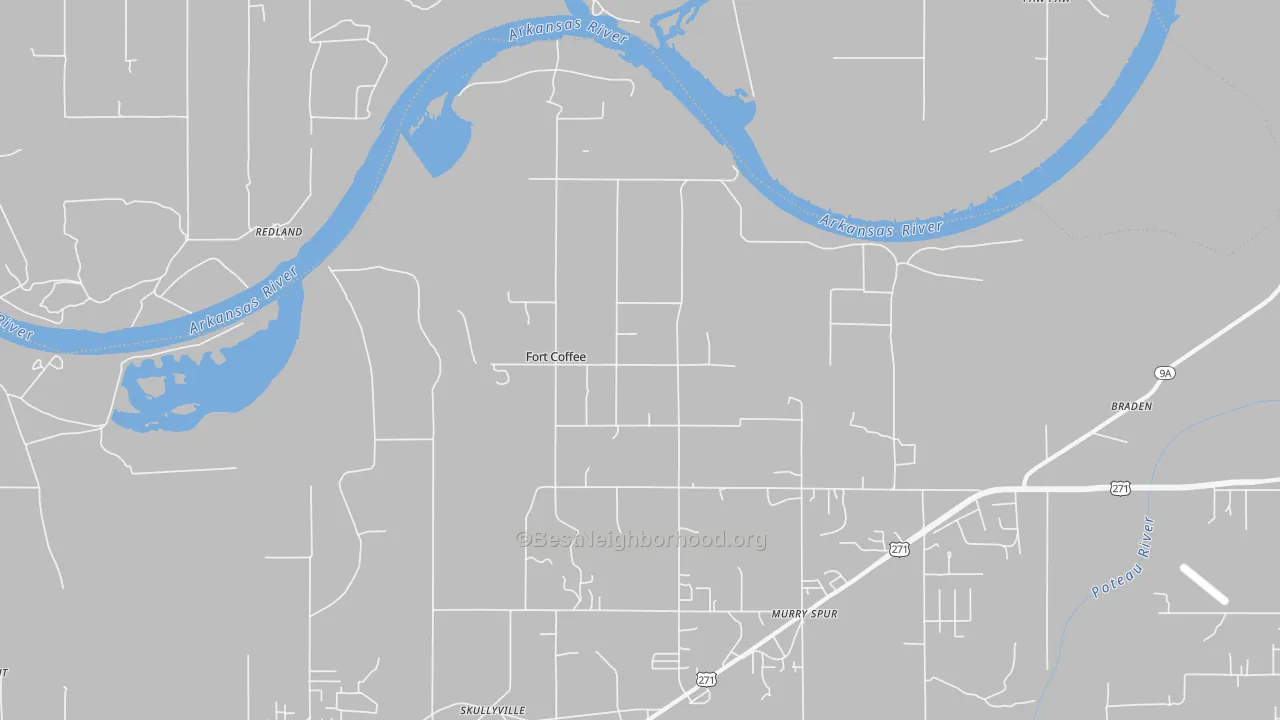 Transit Grade map of Fort Coffee, OK