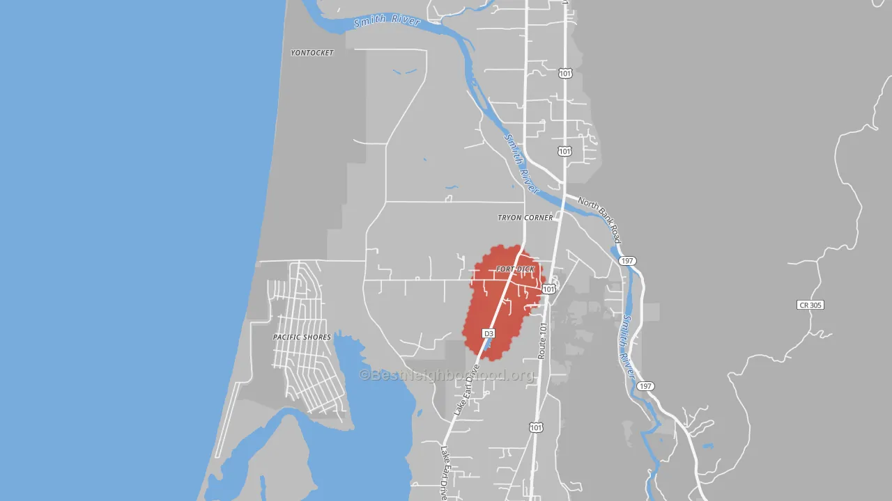 Transit Grade map of Fort Dick, CA
