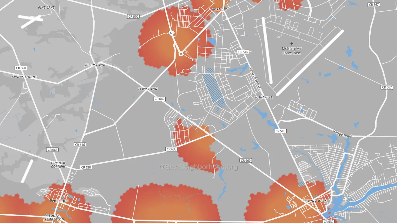 Transit Grade map of Fort Dix, NJ