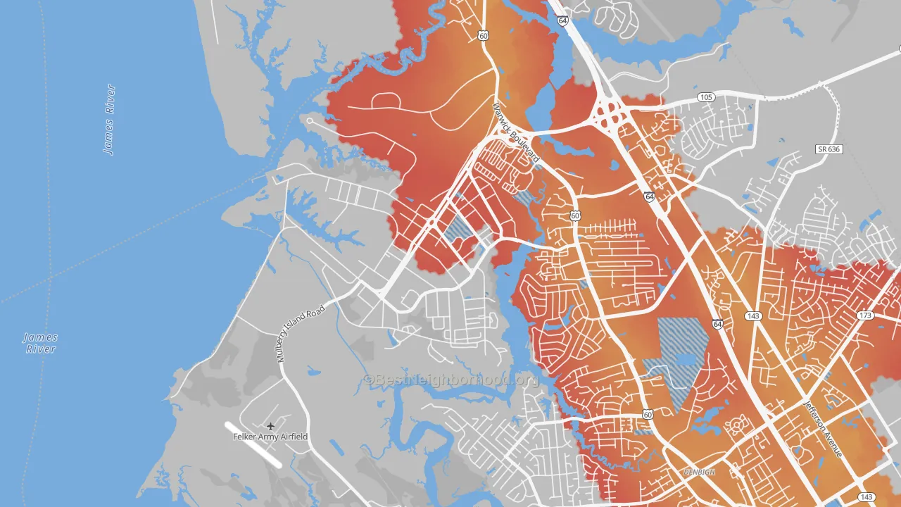 Transit Grade map of Fort Eustis, VA
