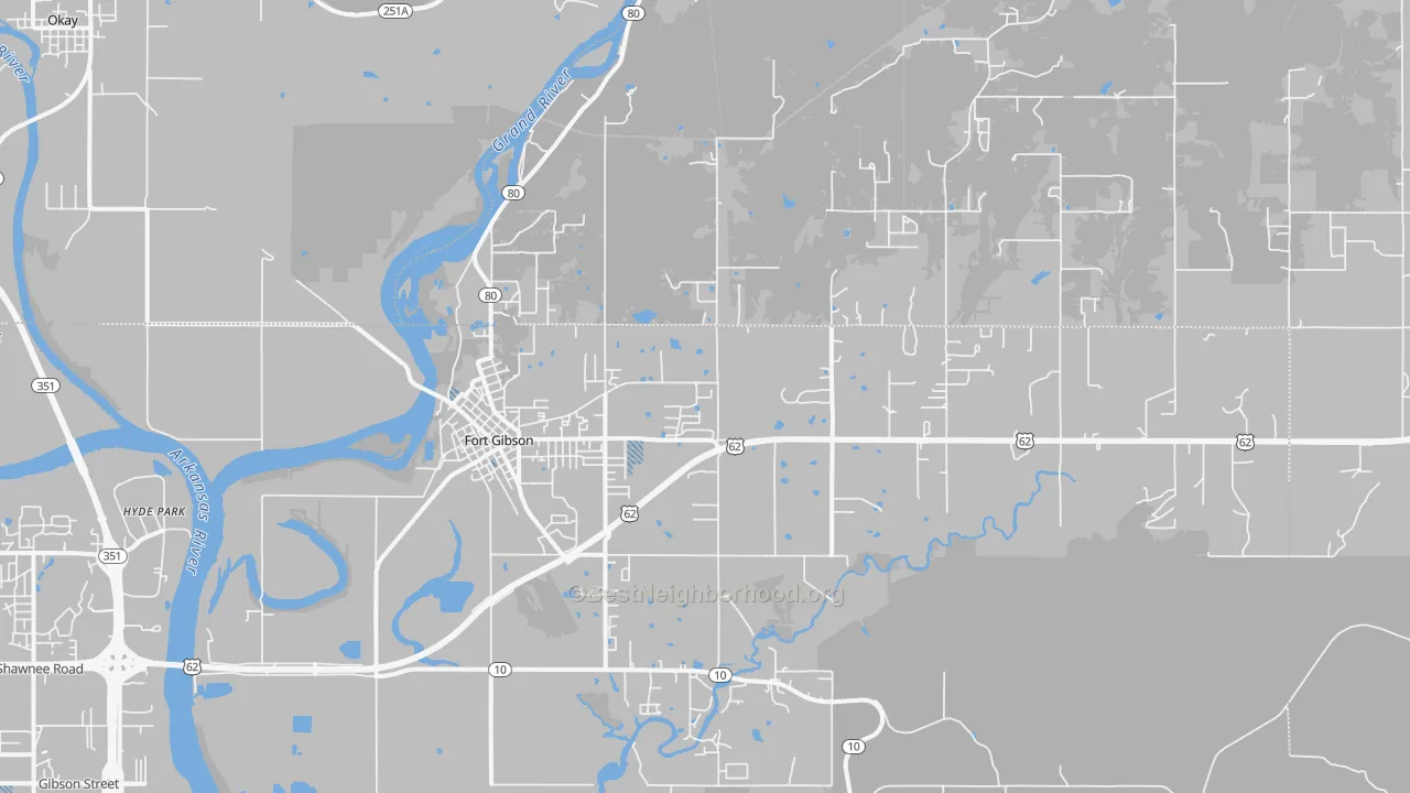 Transit Grade map of Fort Gibson, OK