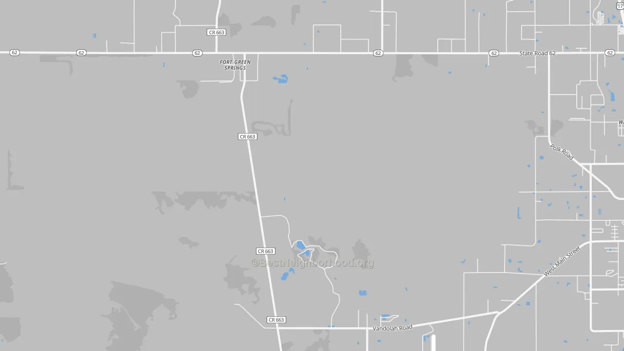Transit Grade map of Fort Green Springs, FL