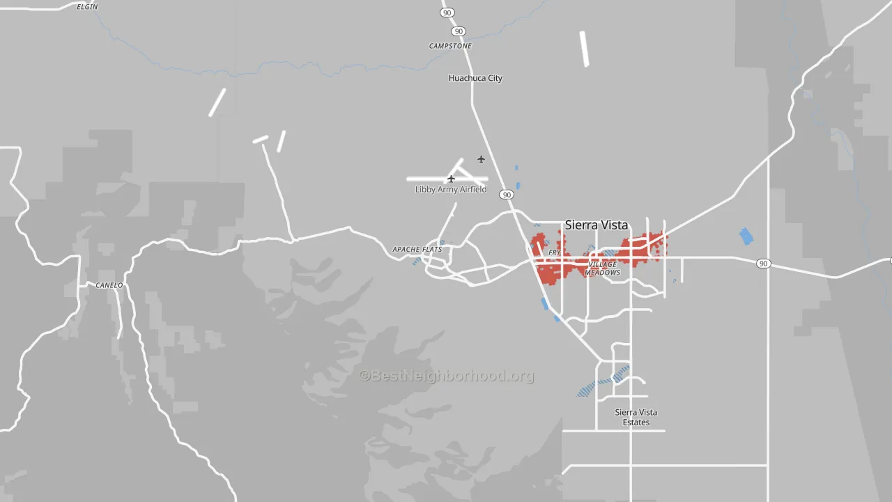 Transit Grade map of Fort Huachuca, AZ