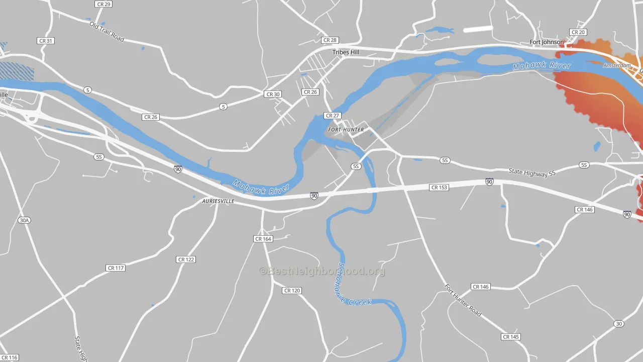 Transit Grade map of Fort Hunter, NY