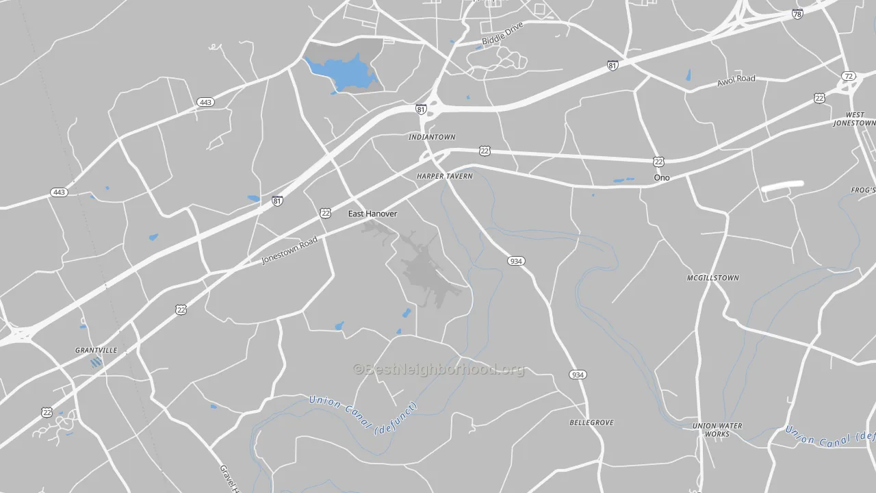Transit Grade map of Fort Indiantown Gap, PA