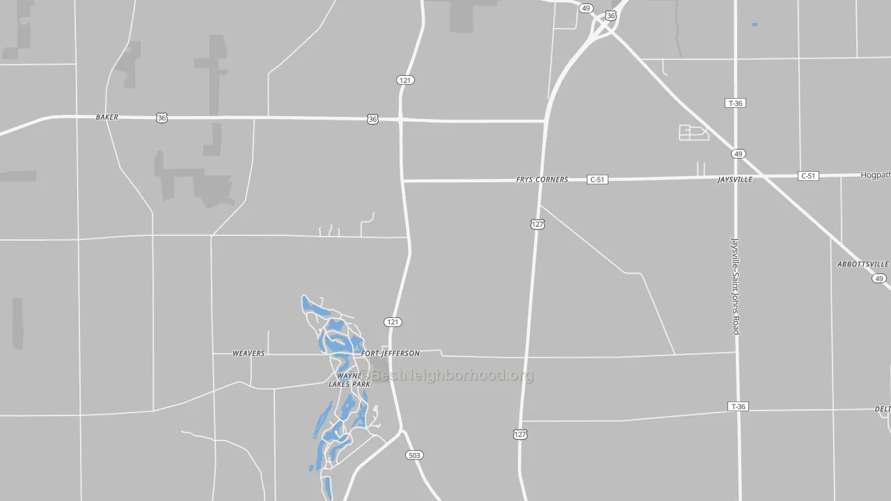 Transit Grade map of Fort Jefferson, OH