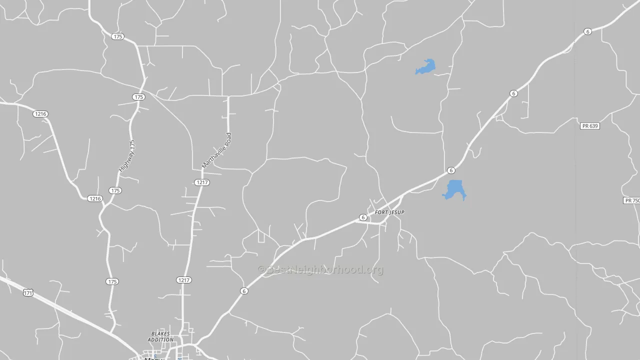 Transit Grade map of Fort Jesup, LA