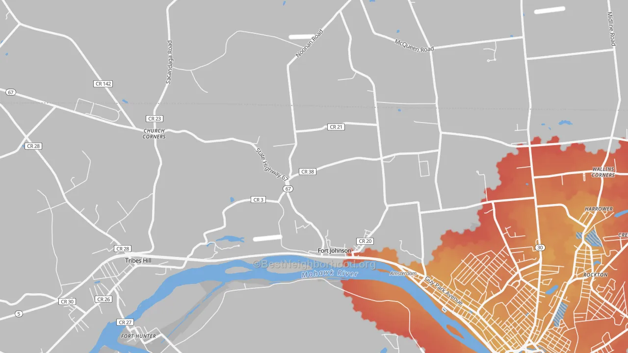 Transit Grade map of Fort Johnson, NY