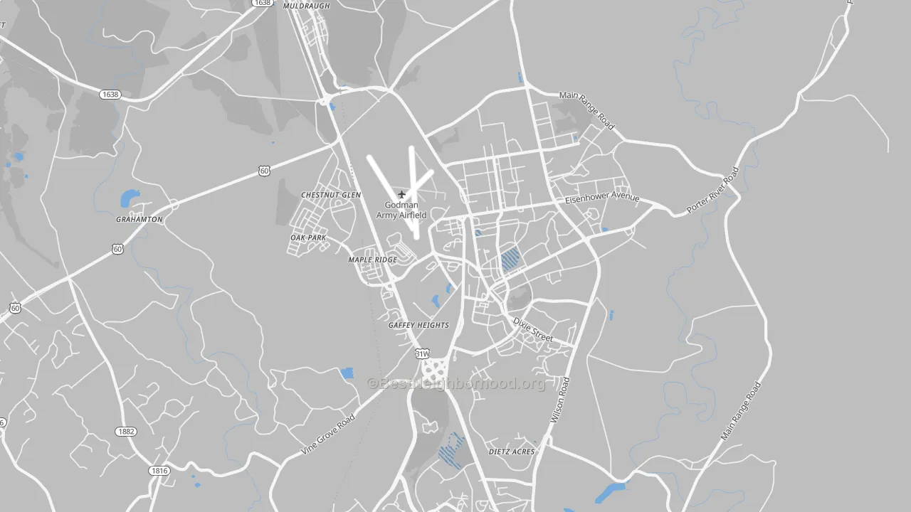 Transit Grade map of Fort Knox, KY