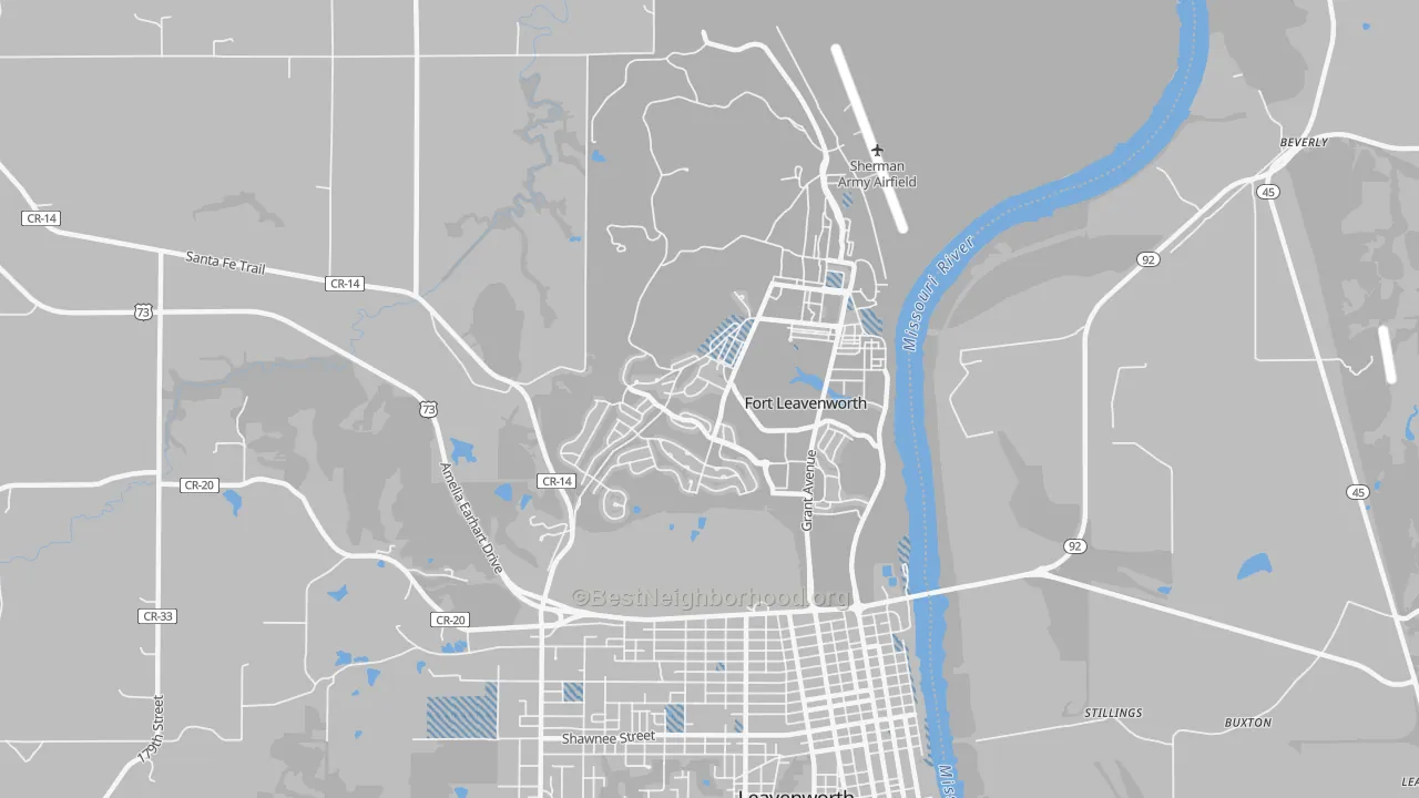 Transit Grade map of Fort Leavenworth, KS