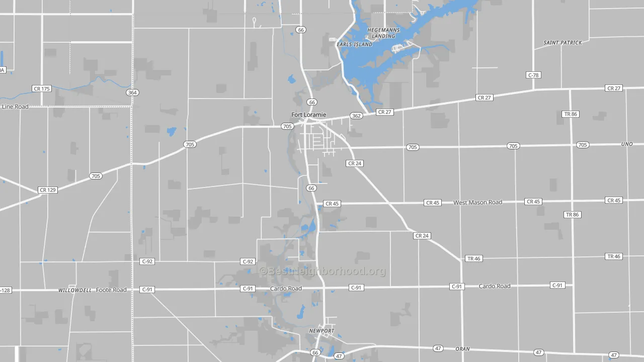 Transit Grade map of Fort Loramie, OH