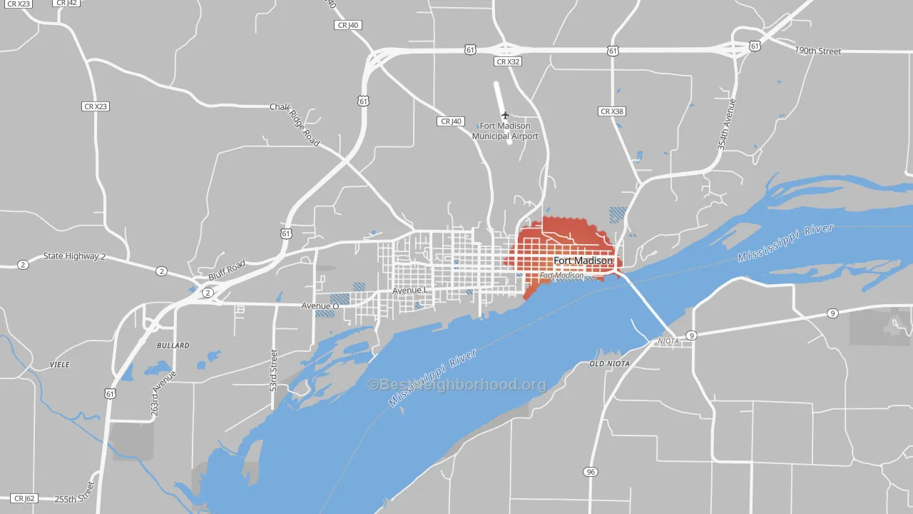 Transit Grade map of Fort Madison, IA