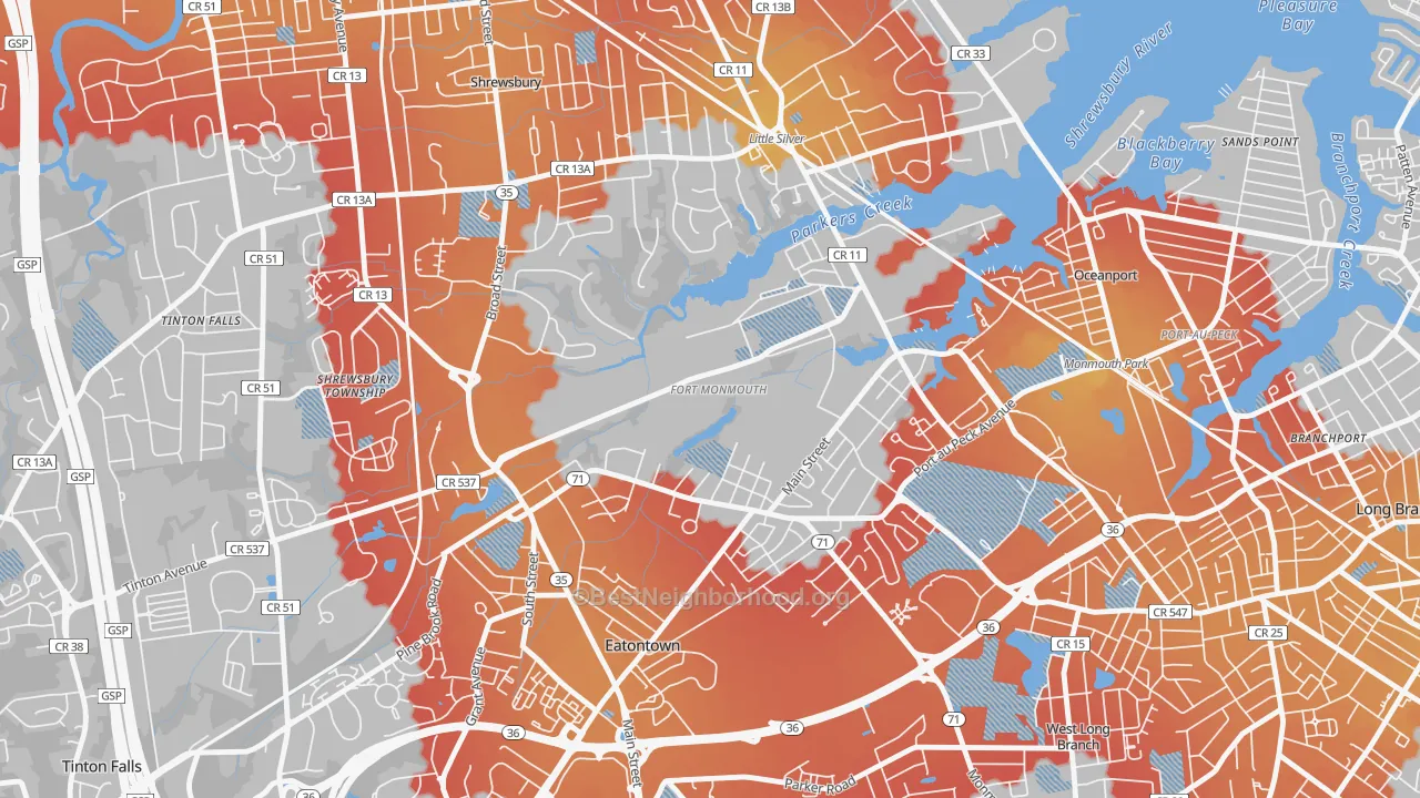 Transit Grade map of Fort Monmouth, NJ