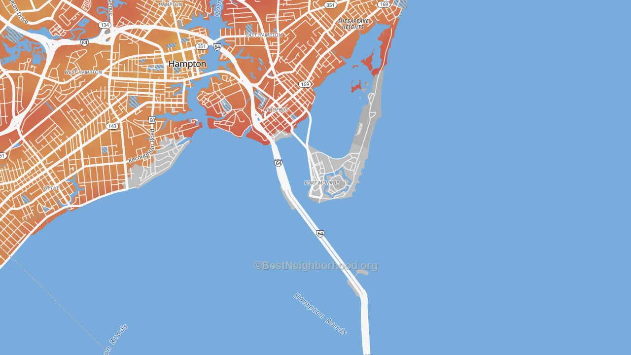 Transit Grade map of Fort Monroe, VA