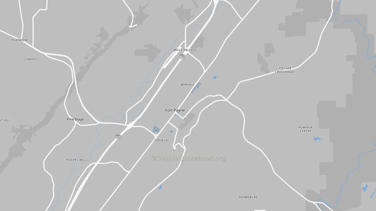 Transit Grade map of Fort Payne, AL