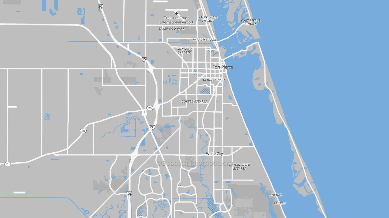 Transit Grade map of Fort Pierce, FL