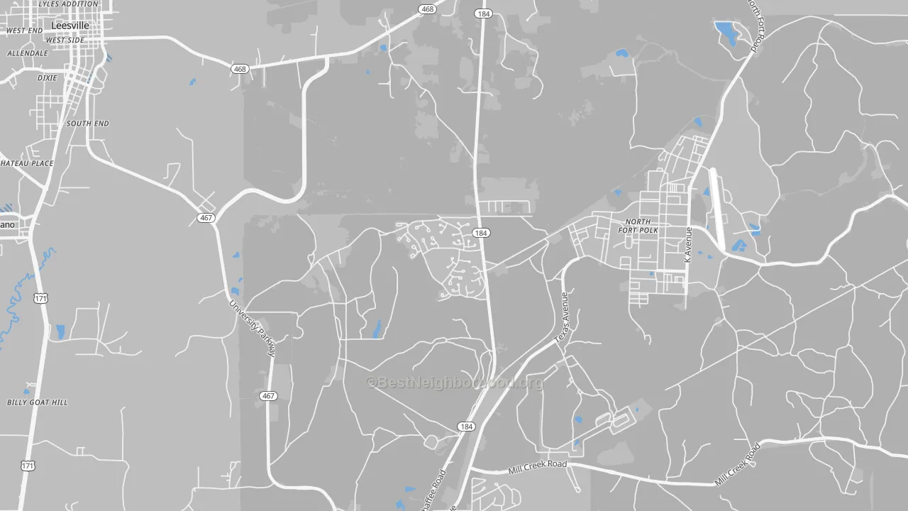 Transit Grade map of Fort Polk North, LA