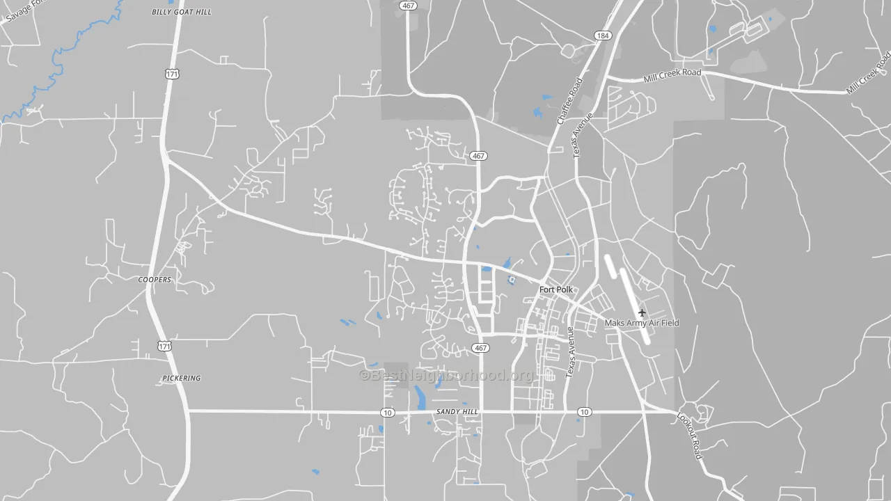 Transit Grade map of Fort Polk South, LA