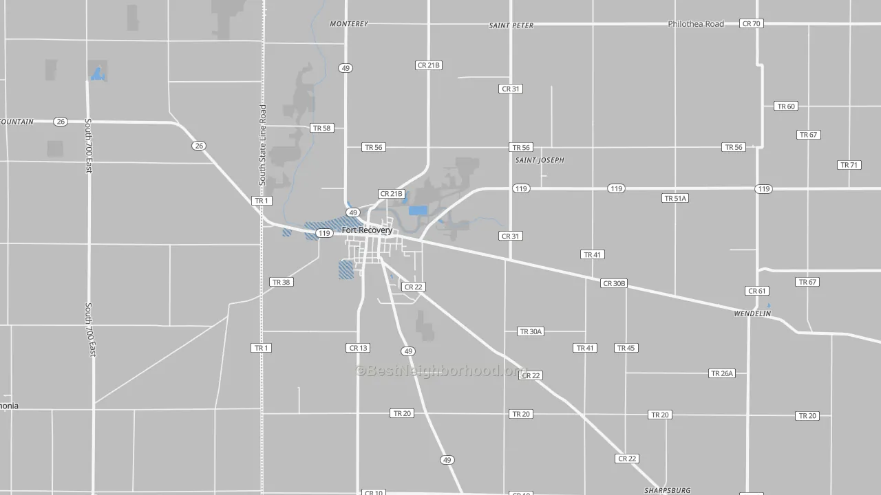 Transit Grade map of Fort Recovery, OH