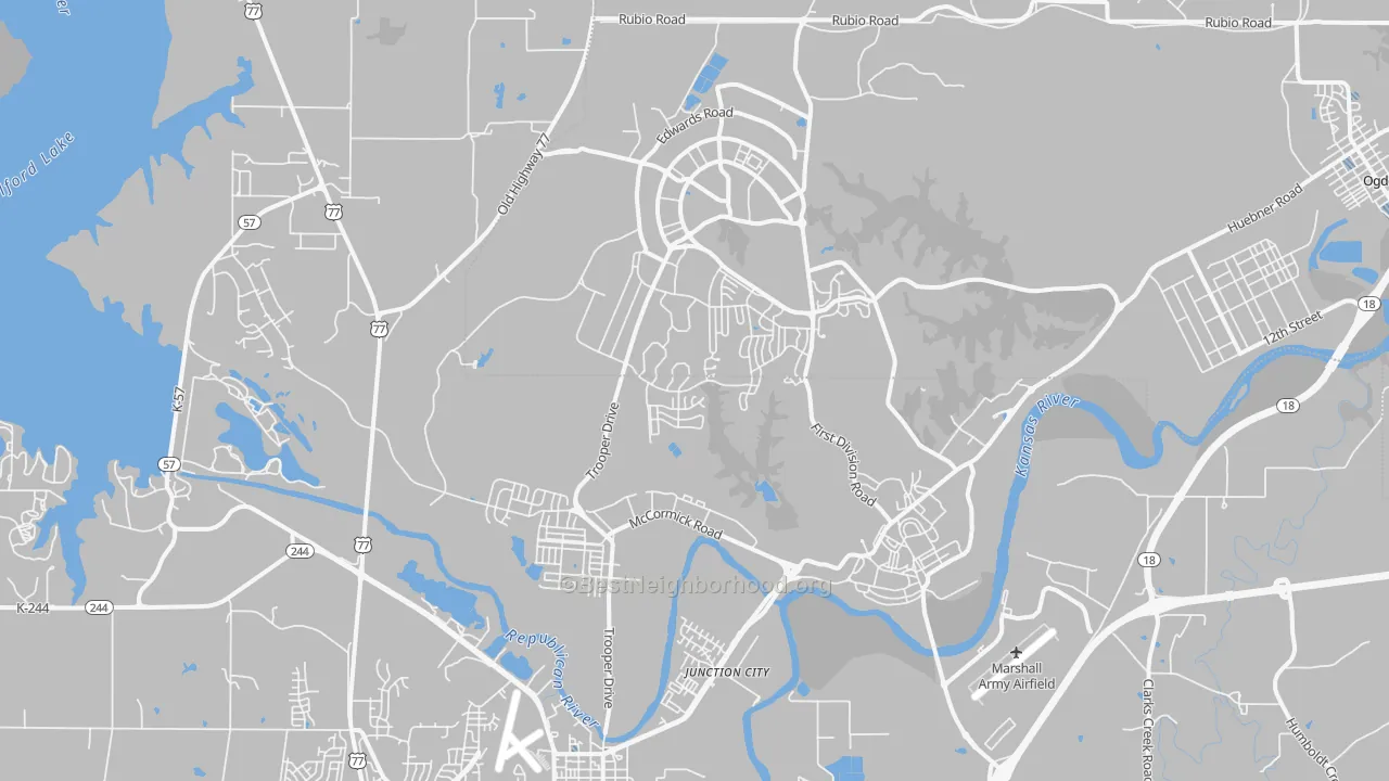 Transit Grade map of Fort Riley, KS