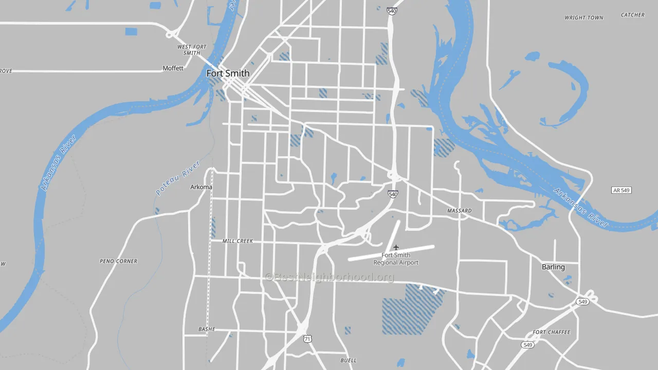 Transit Grade map of Fort Smith, AR
