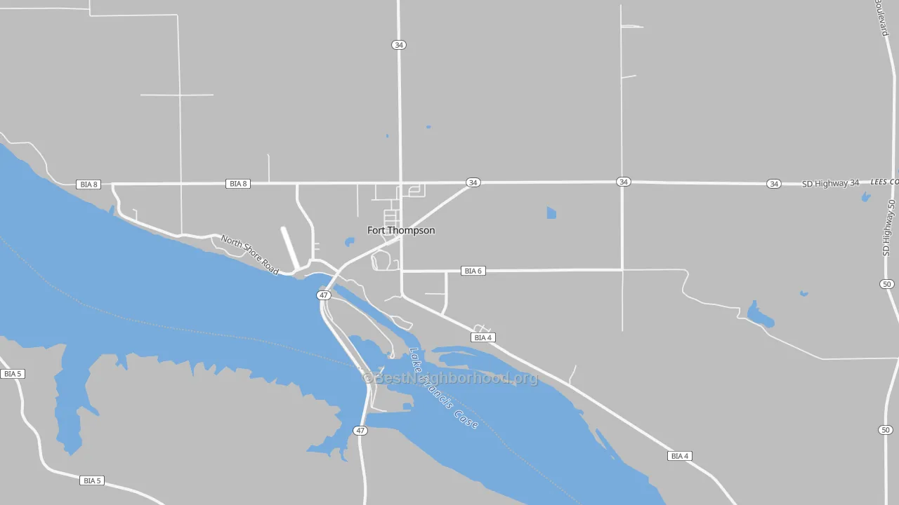 Transit Grade map of Fort Thompson, SD