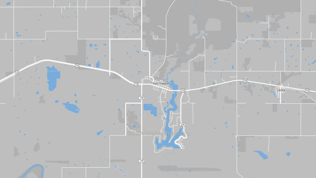 Transit Grade map of Fort Towson, OK