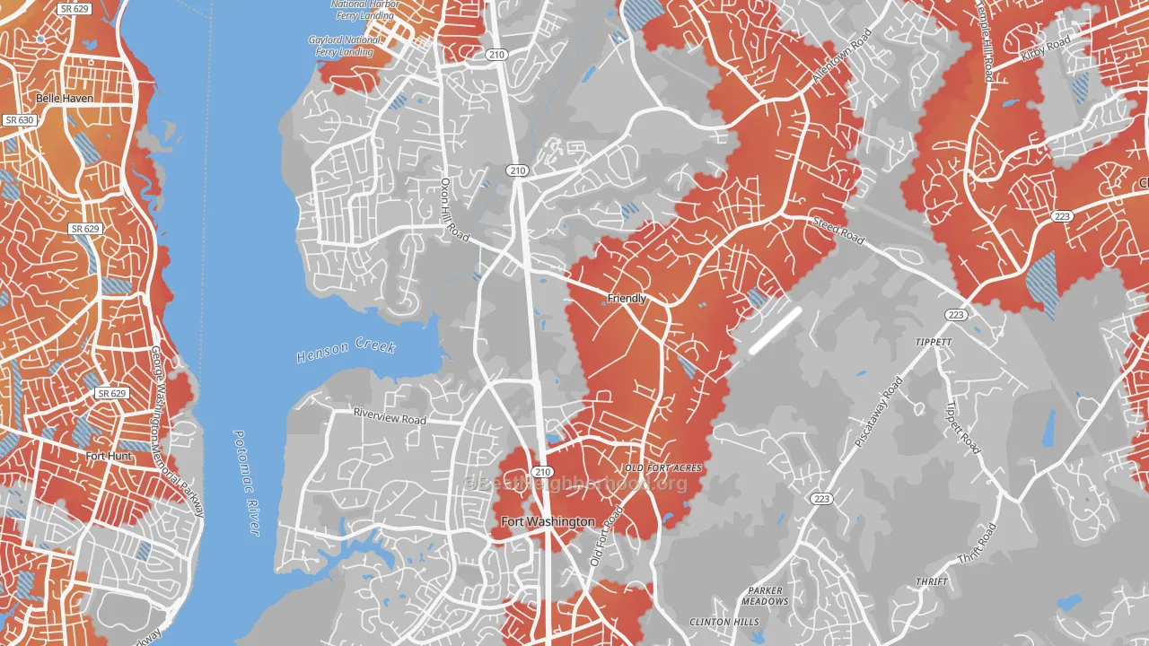 Transit Grade map of Fort Washington, MD