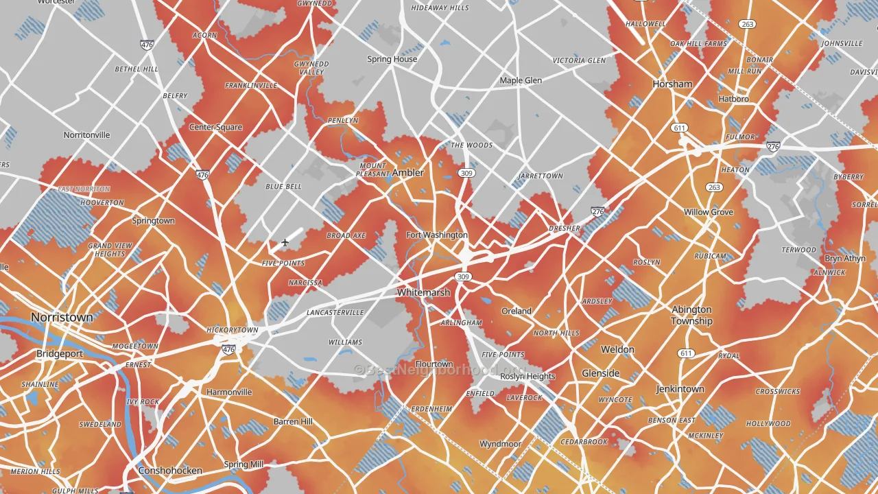 Transit Grade map of Fort Washington, PA
