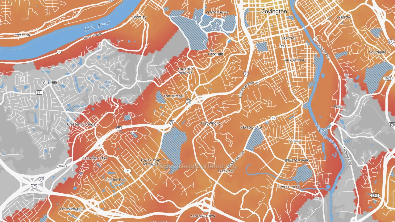 Transit Grade map of Fort Wright, KY