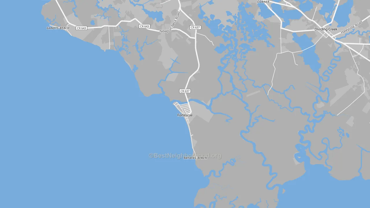 Transit Grade map of Fortescue, NJ