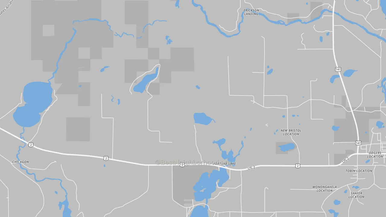 Transit Grade map of Fortune Lake, MI