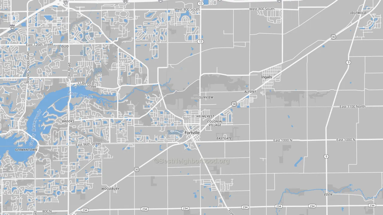 Transit Grade map of Fortville, IN