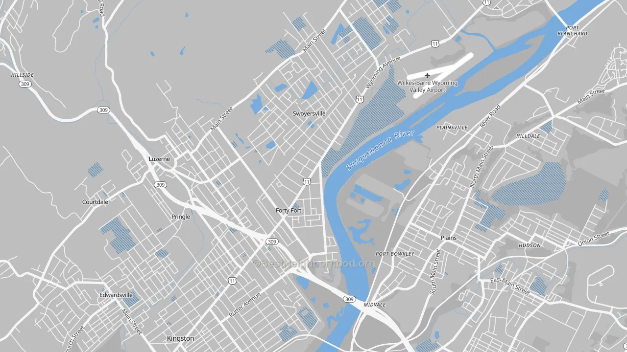 Transit Grade map of Forty Fort, PA