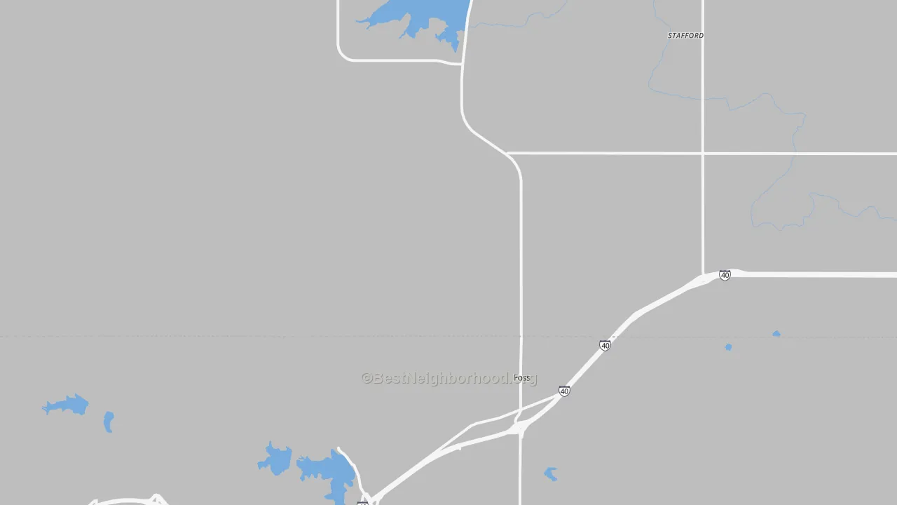 Transit Grade map of Foss, OK