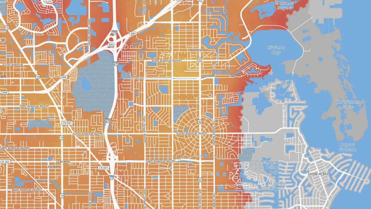 Transit Grade map of Fossil Park, St. Petersburg, FL