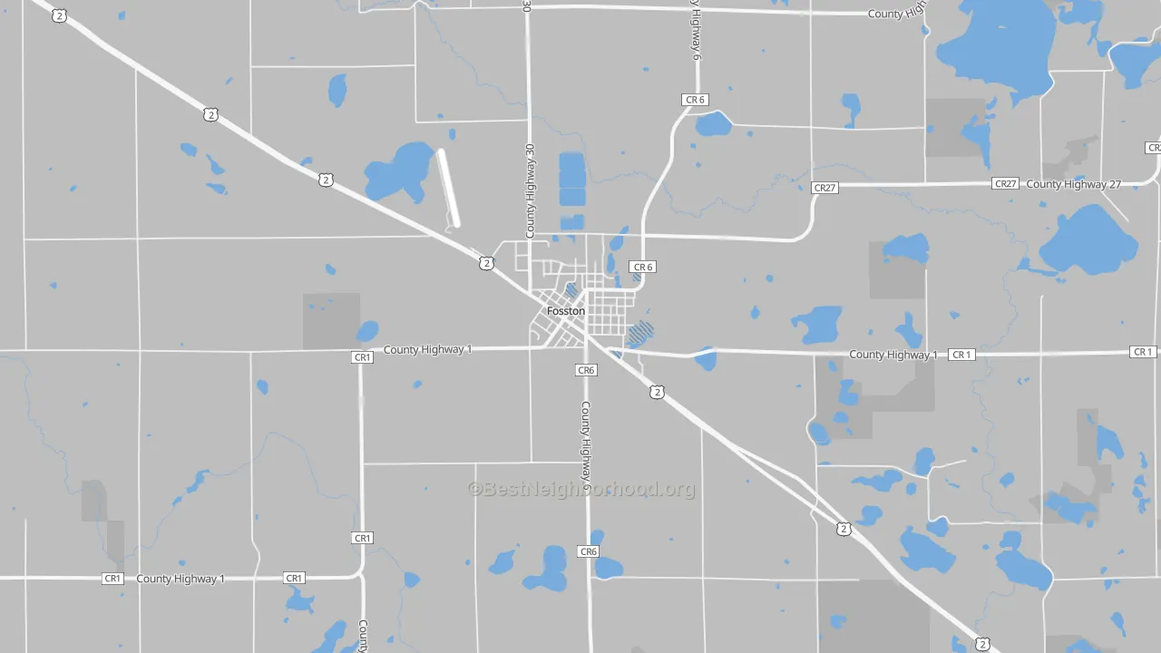 Transit Grade map of Fosston, MN