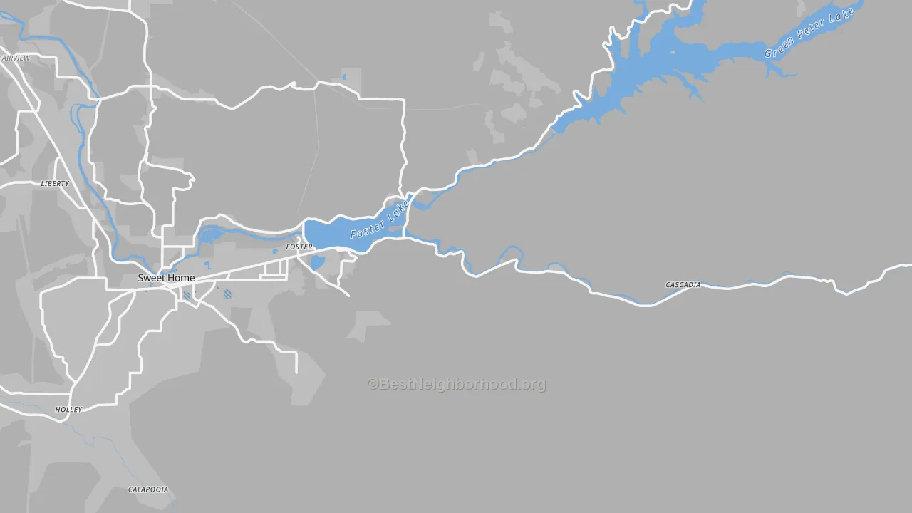 Transit Grade map of Foster, OR