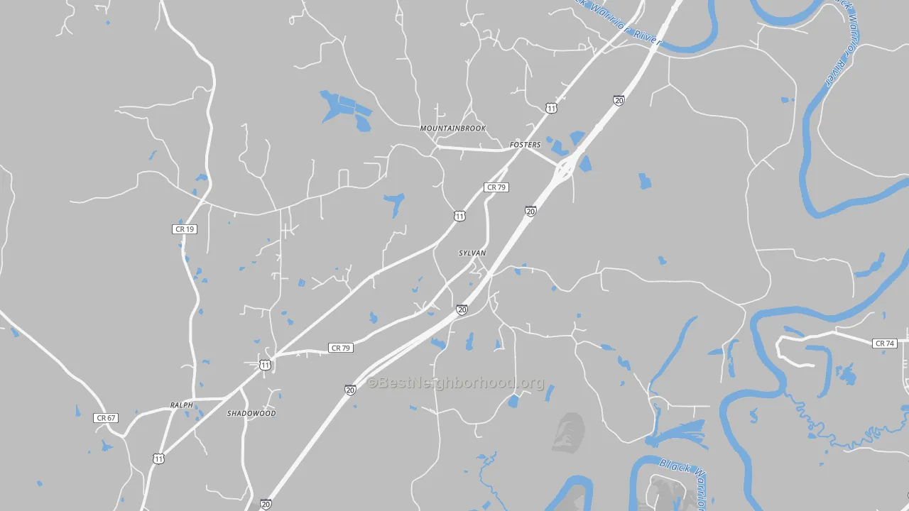 Transit Grade map of Fosters, AL