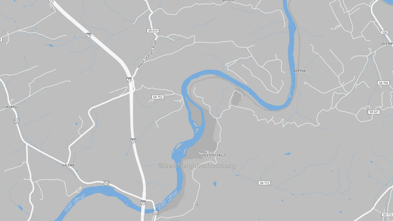 Transit Grade map of Fosters Falls, VA