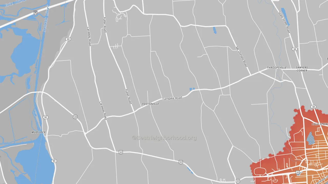 Transit Grade map of Fosterville, NY