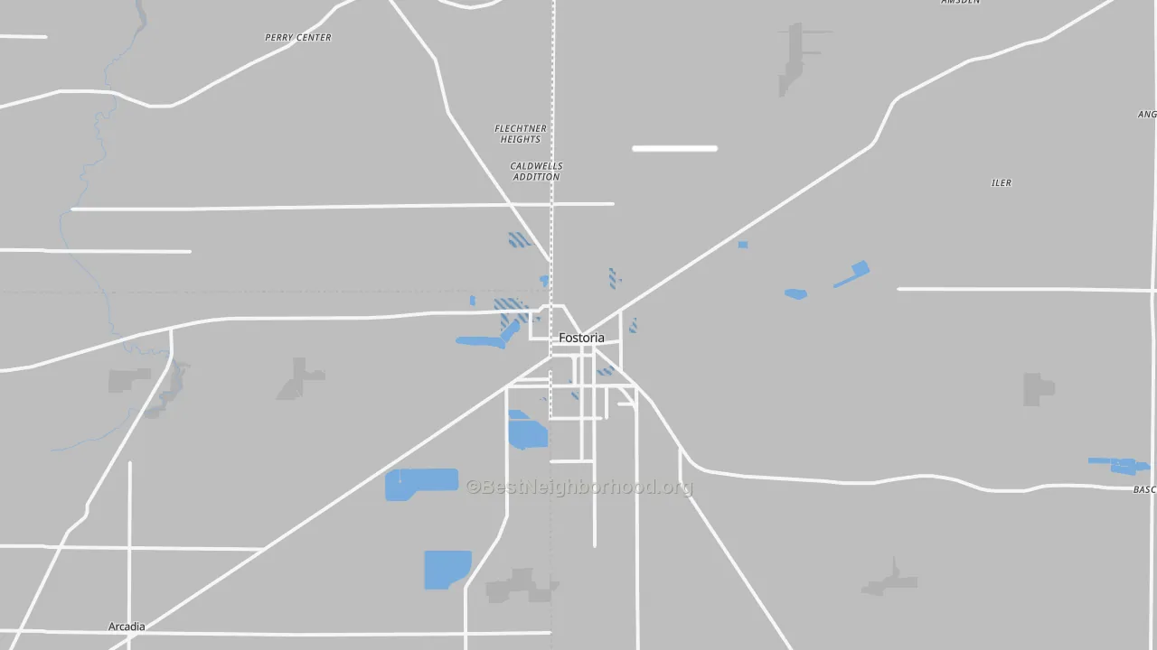 Transit Grade map of Fostoria, OH