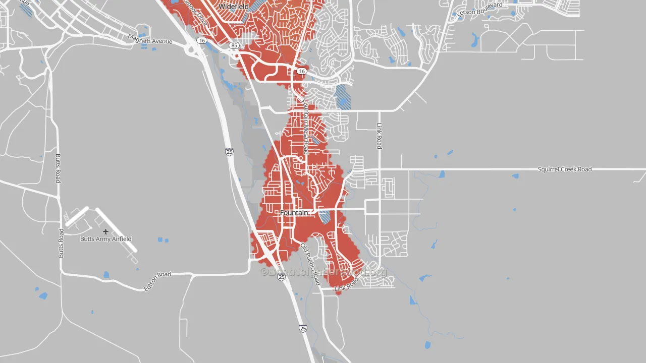 Transit Grade map of Fountain, CO