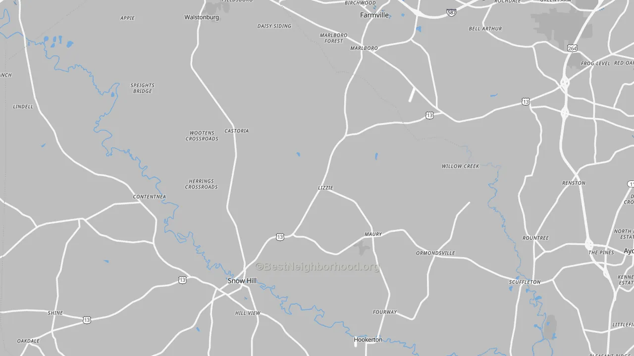 Transit Grade map of Fountain, NC