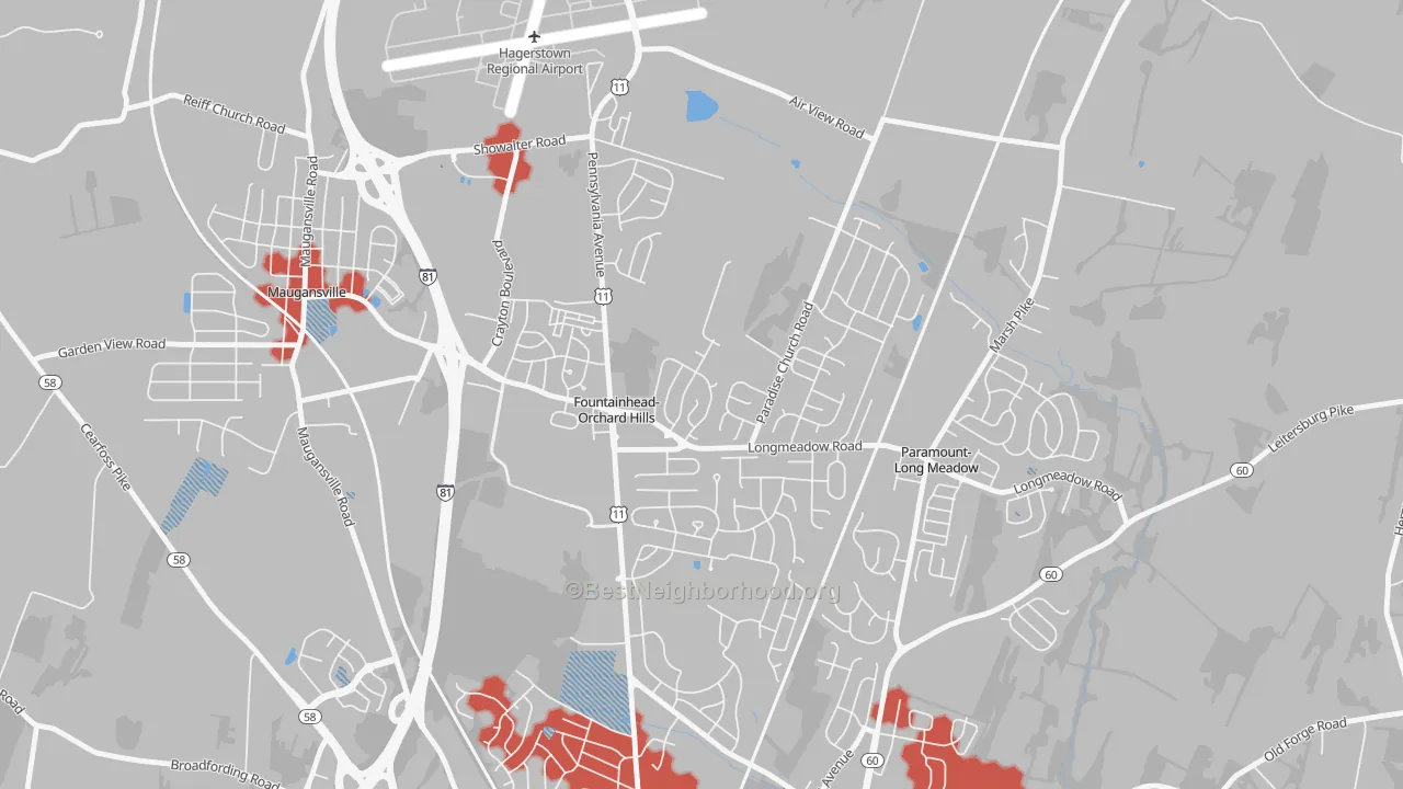 Transit Grade map of Fountainhead-Orchard Hills, MD