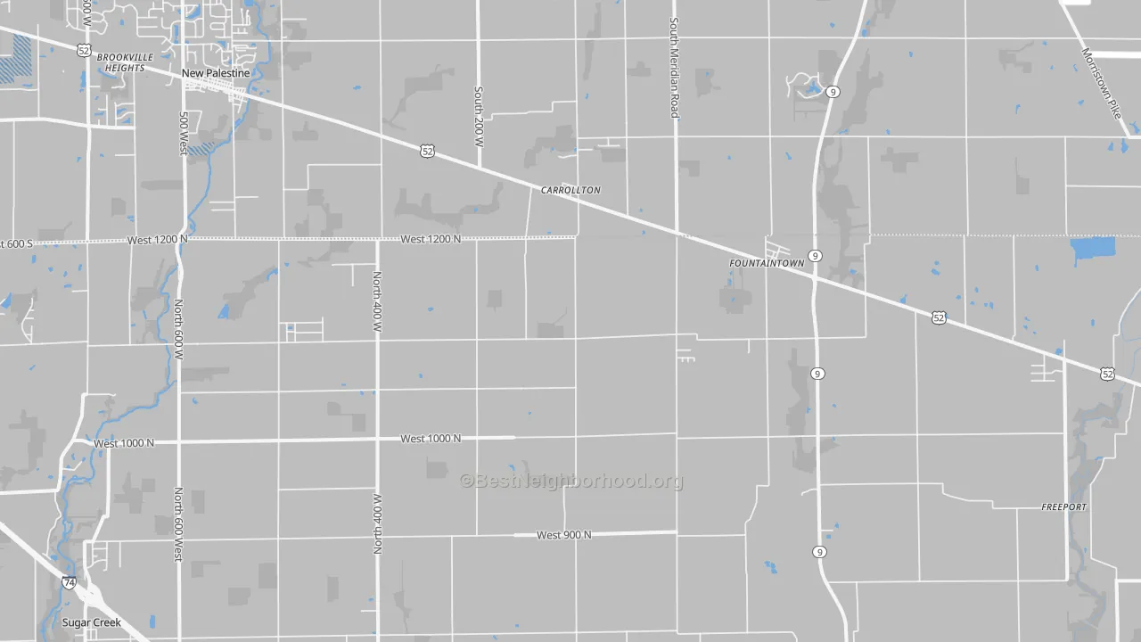 Transit Grade map of Fountaintown, IN