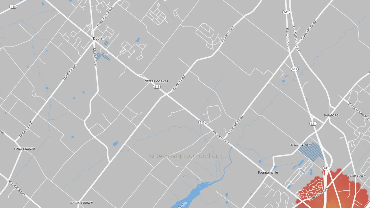 Transit Grade map of Fountainville, PA