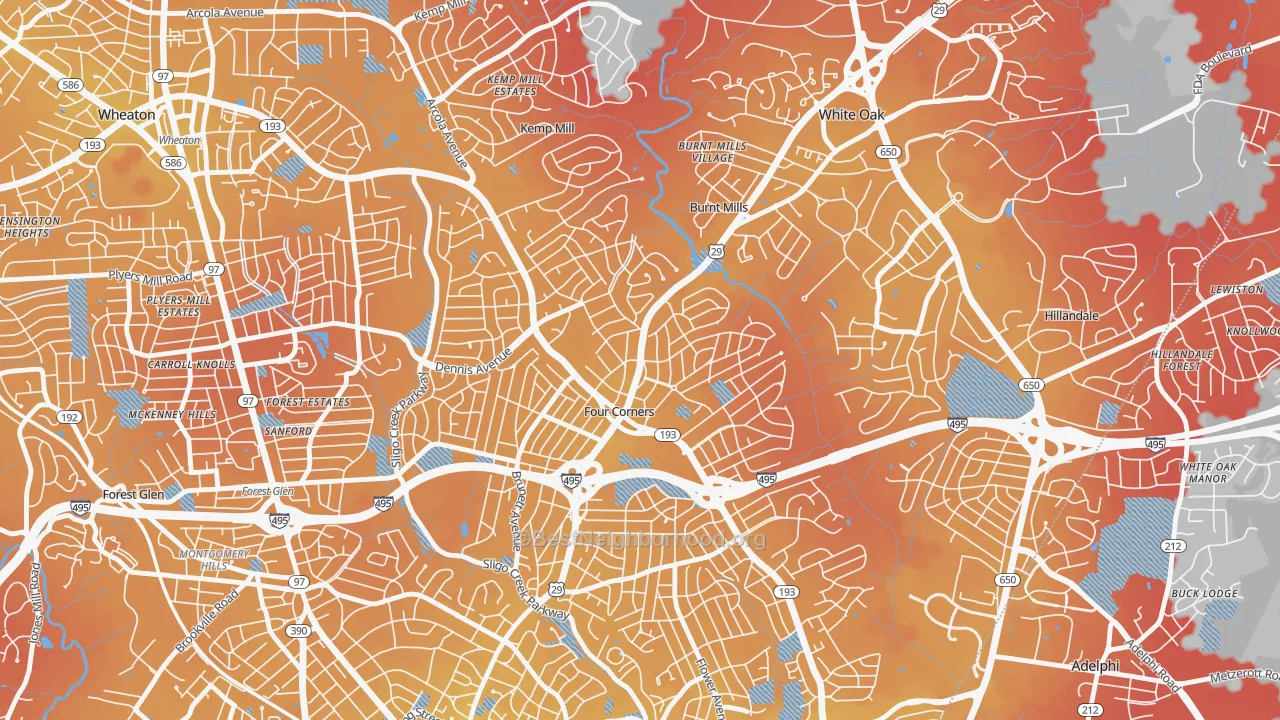 Transit Grade map of Four Corners, MD