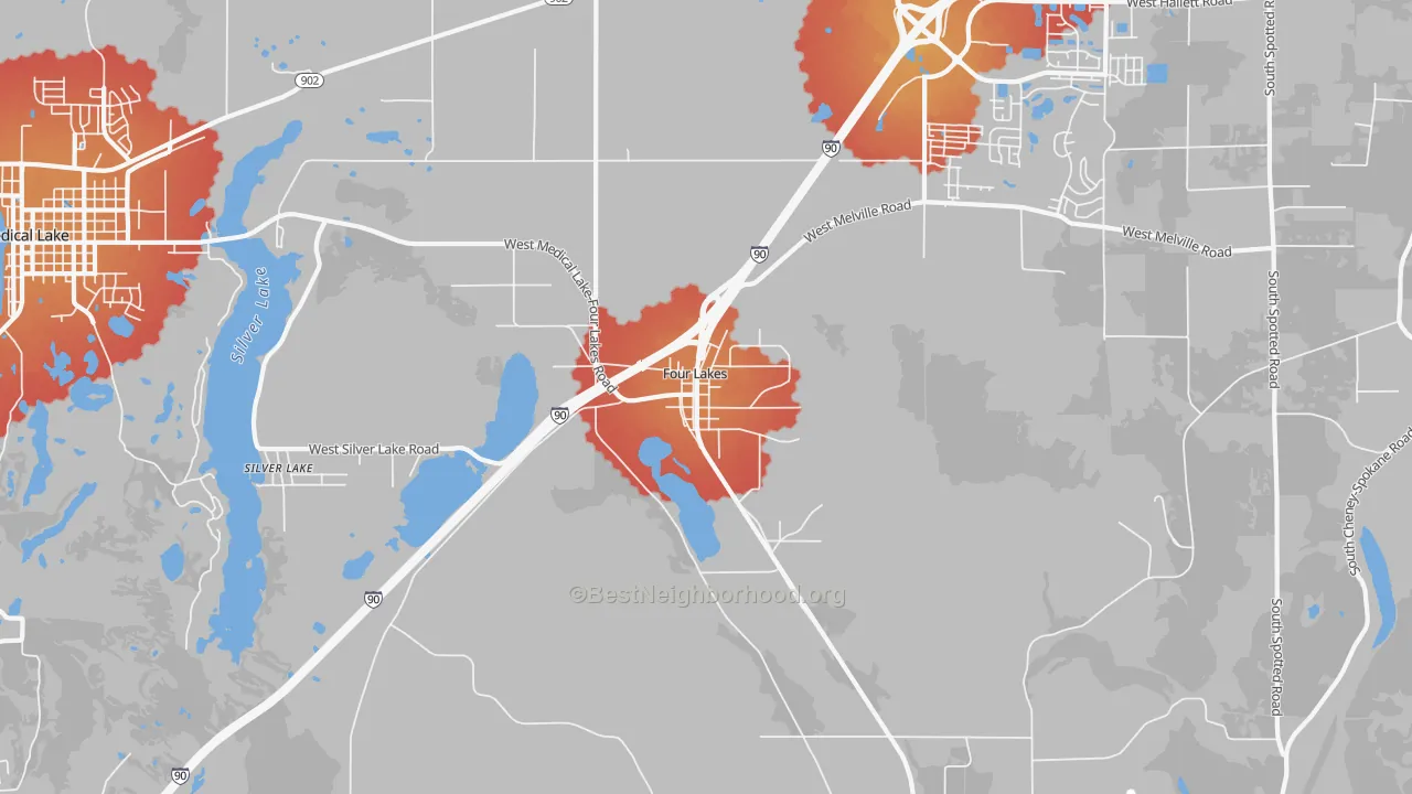 Transit Grade map of Four Lakes, WA