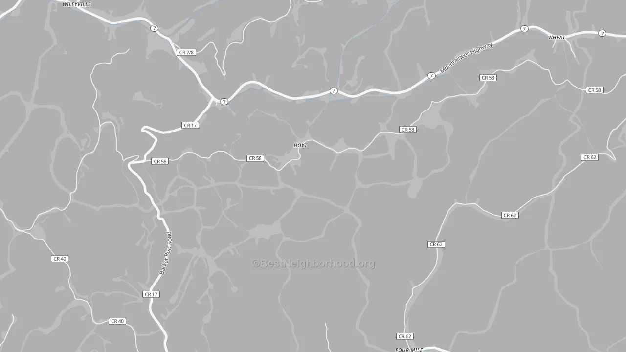Transit Grade map of Four Mile, WV